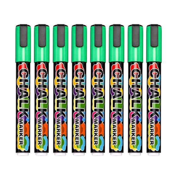 Wet Erase Liquid Chalk Marker Set, 8 Pack 6 Mm Fine Tip Sign Markers for Glass Window, LED Board and Menu Display
