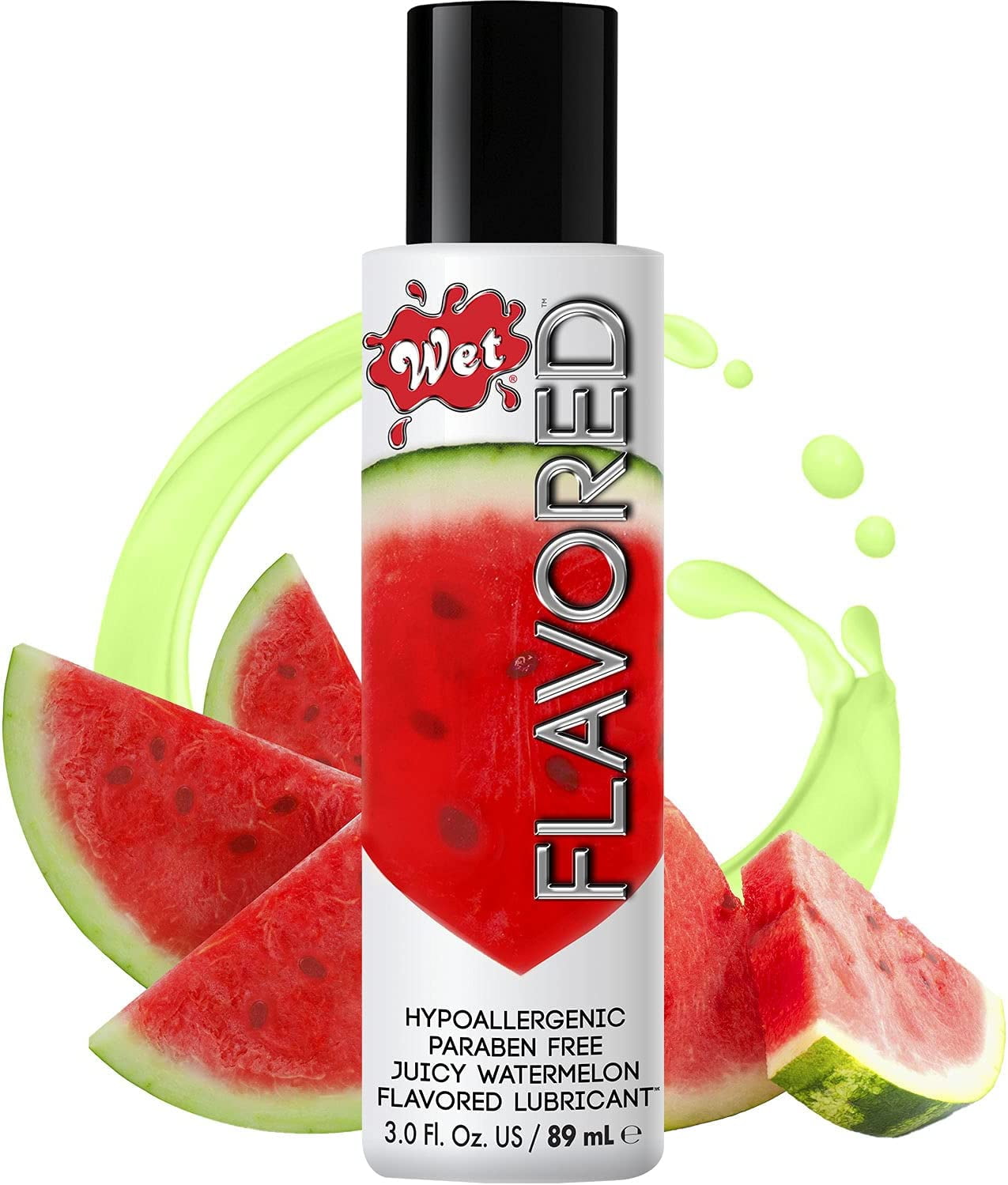 Wet Flavored Juicy Watermelon Edible Lube, Premium Personal Lubricant, 3 Fl Oz