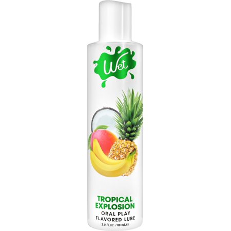 Wet Flavored Tropical Explosion Edible Lube, Premium Personal Lubricant, 3 Fl Oz