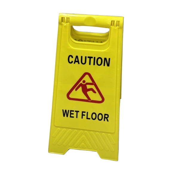 Wet Floor Caution Sign Double-Sided Safety Warning 2 Pack 24"x12"