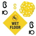 thumbnail image 1 of Wet Floor Sign Kit 12 Feet Yellow Plastic Safety Chain, 1 of 9