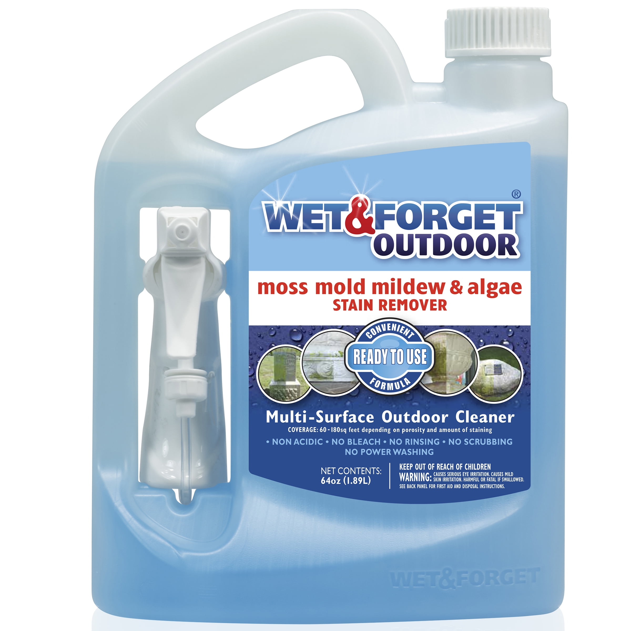 Wet and Forget Moss, Mold, Mildew and Algae Stain Remover Hose End, 48oz -  Esbenshades