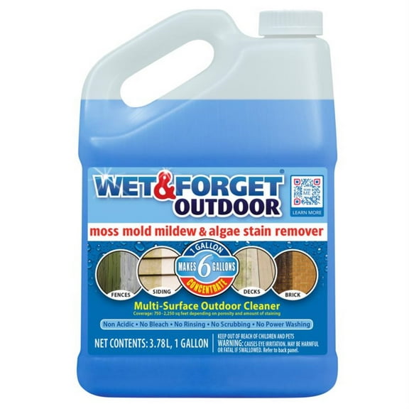 Wet & Forget Outdoor Moss, Mold, Mildew, and Algae Stain Remover Concentrate, 128 oz