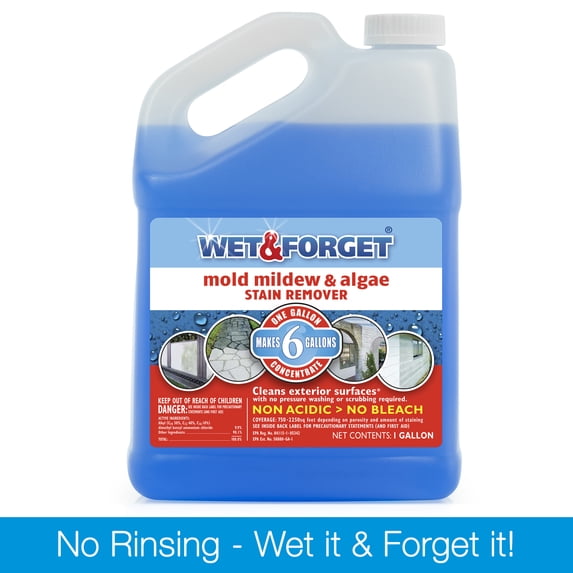 Wet & Forget Outdoor Moss, Mold, Mildew, and Algae Stain Remover Concentrate, 128 oz