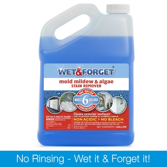 Wet & Forget Outdoor Moss, Mold, Mildew, and Algae Stain Remover Concentrate, 128 oz