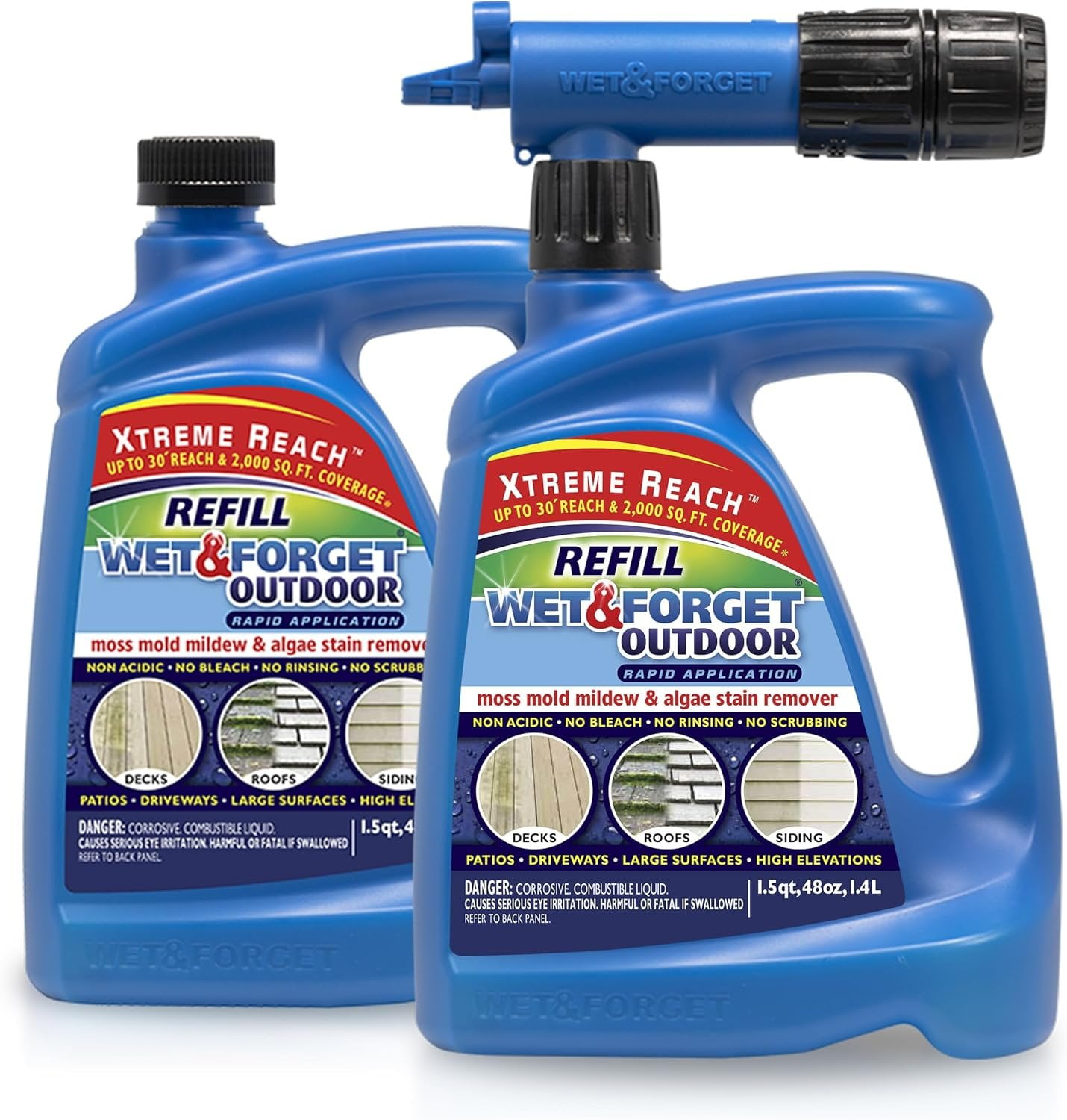Wet & Xtreme Outdoor Cleaner, Stain Remover, MultiSurface, 48oz