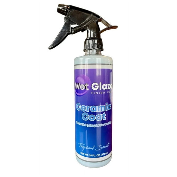Wet Glaze Ceramic Coat - SIO2 Spray Sealant for Auto, Motorcycle, Marine and More (16oz.)