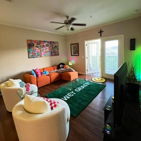 Wet Grass Rug Green Grass Classic Handmade Flocked Area Carpet Hypebeast Decor Parlor Bedroom Playroom Artistic Premium Floor Mat (80x120cm(2.6x3.9ft))