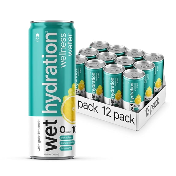 Wet Hydration Wellness Water - White Grape Lemonade (Focus) — product image