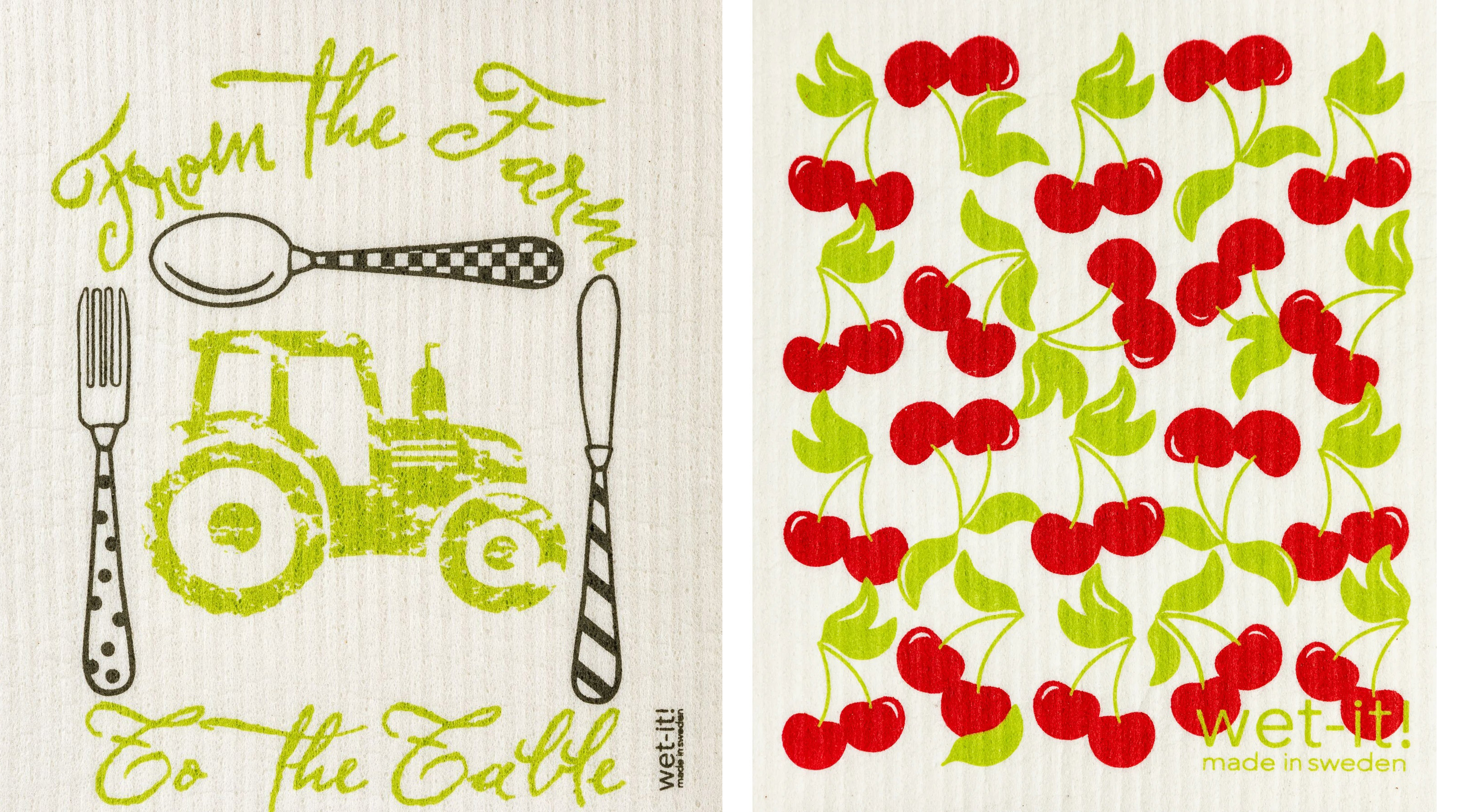 Wet-It! Swedish Dishcloth Set of 2 - Pickleball Paddles and Picklers Design