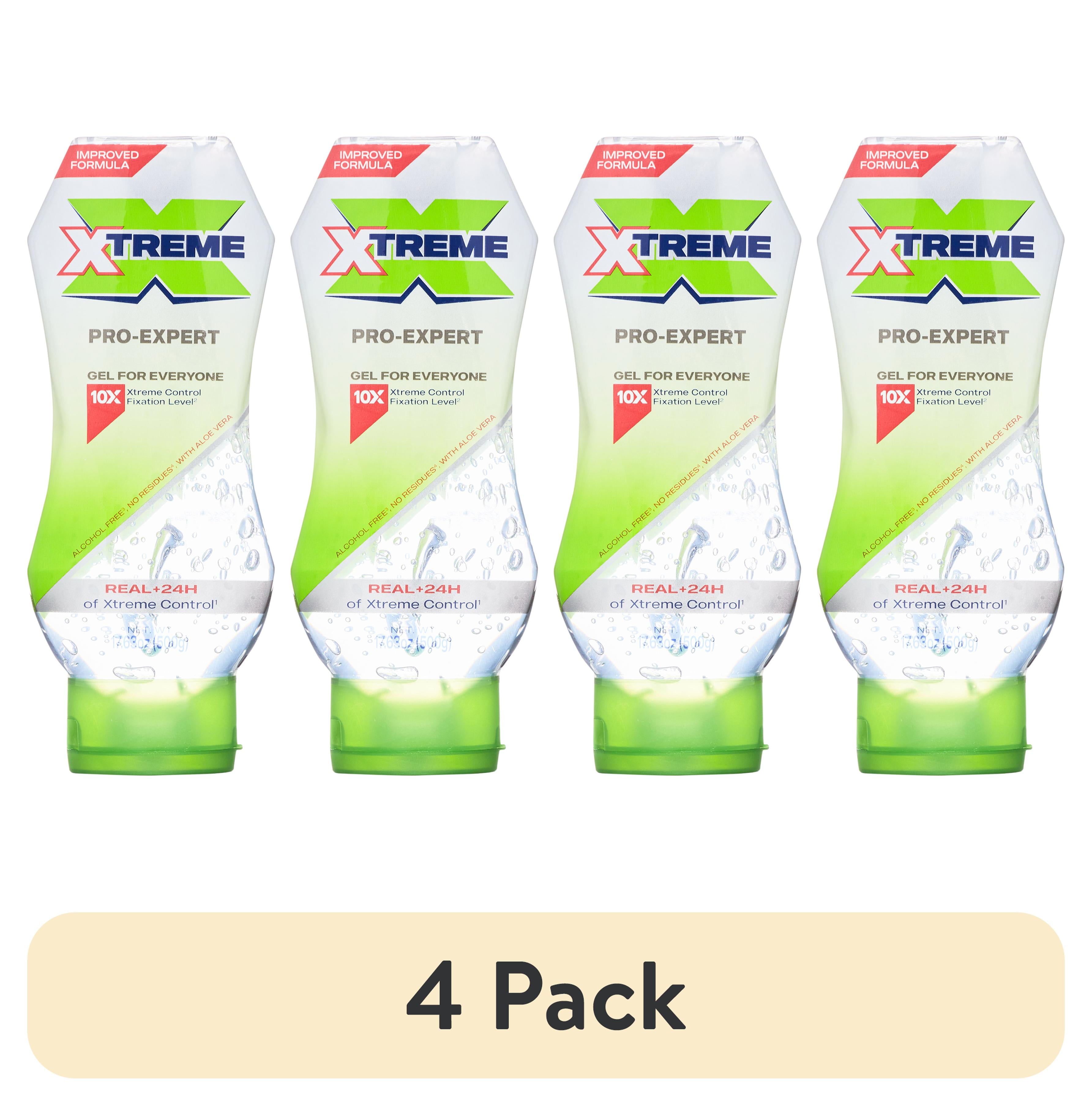 (4 pack) Wet Line Xtreme Professional Extra Hold Styling Gel, Clear, 17