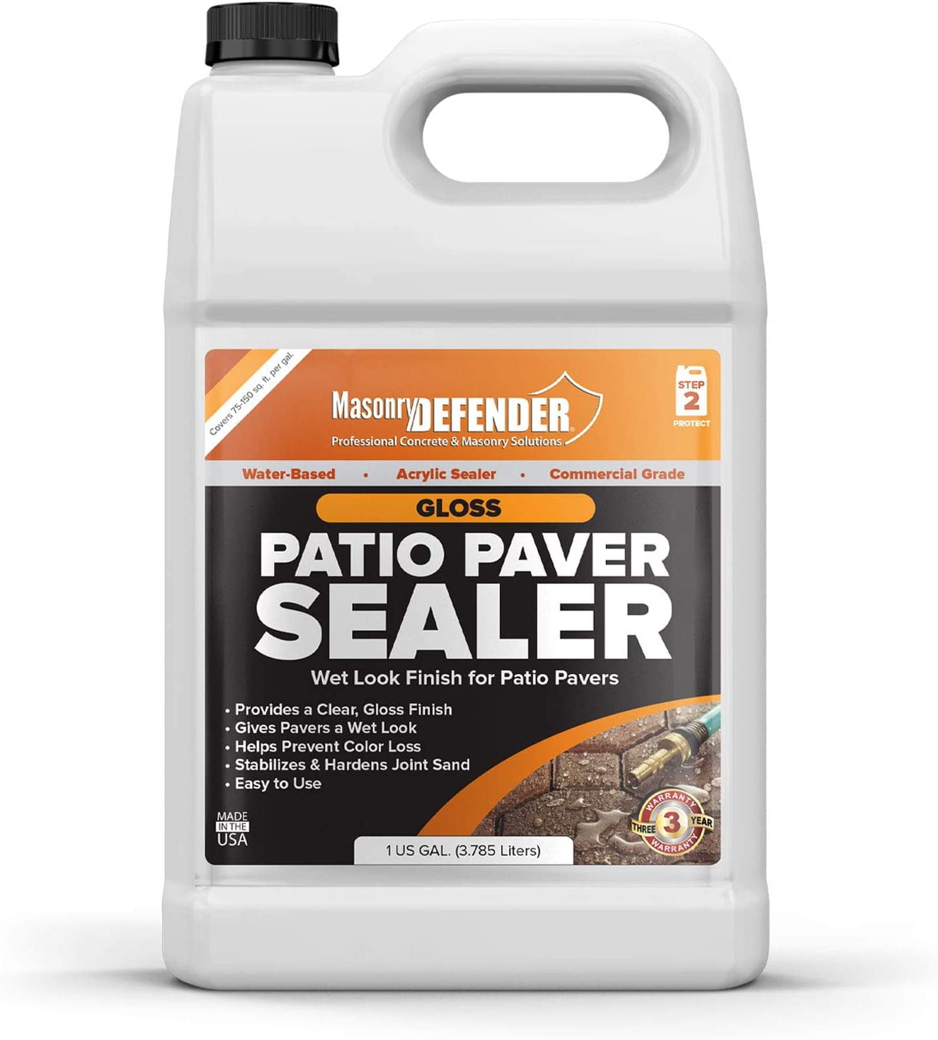 Wet Look Patio Paver Sealer, 1 Gal Clear WaterBased Sealant For
