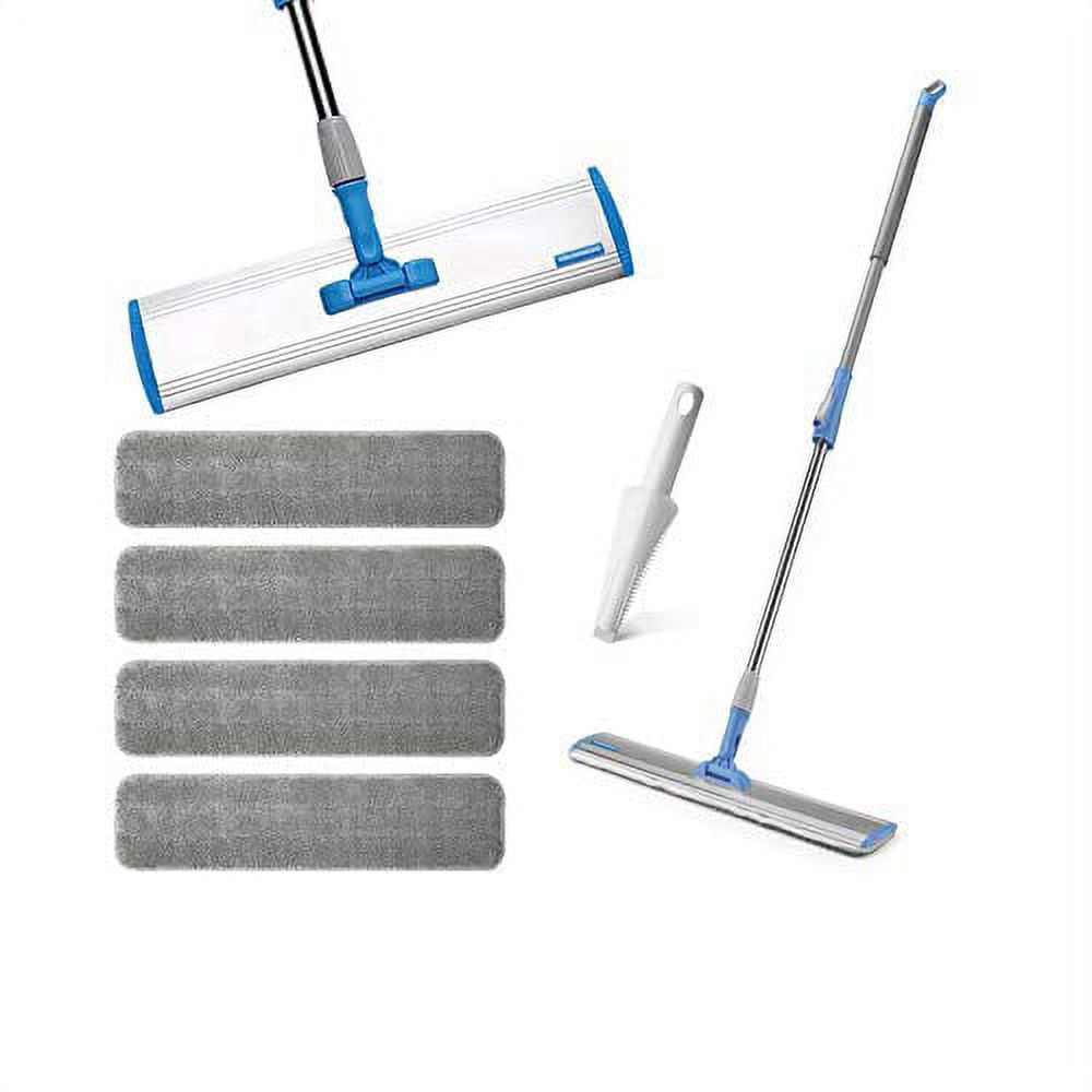 18 Microfiber Mops for Floor Cleaning,Microfiber Mop with 2 Dry Pads & 2  Wet Pads & 1 Pad Brush and a Mop Storage Unit,Microfiber Mops for