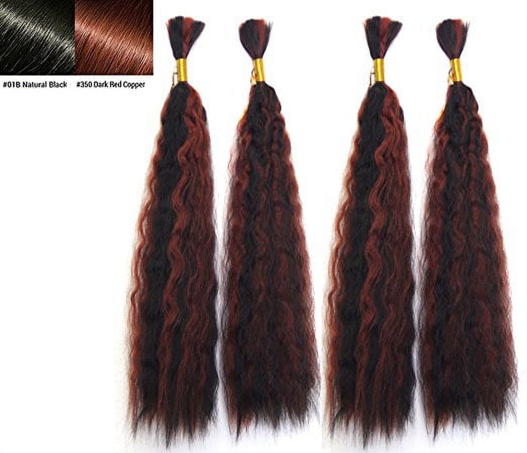Wet N Wavy Bulk Virgin Remy Hair Synthetic Fibers for Box Braiding Crochet Braids Make Wave By Hot Water - 2 Pack DEAL Length 18 Inch ( #1B/350)