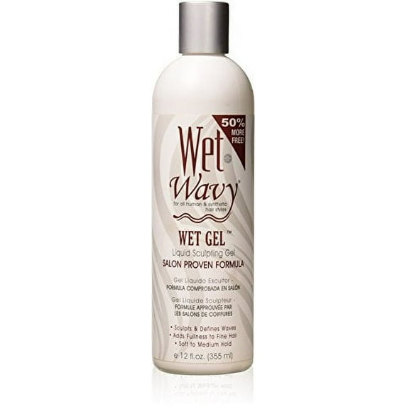 Wet-N-Wavy Wet Gel Liquid Sculpting Gel Salon Proven Formula, 12 oz, 2 Pack