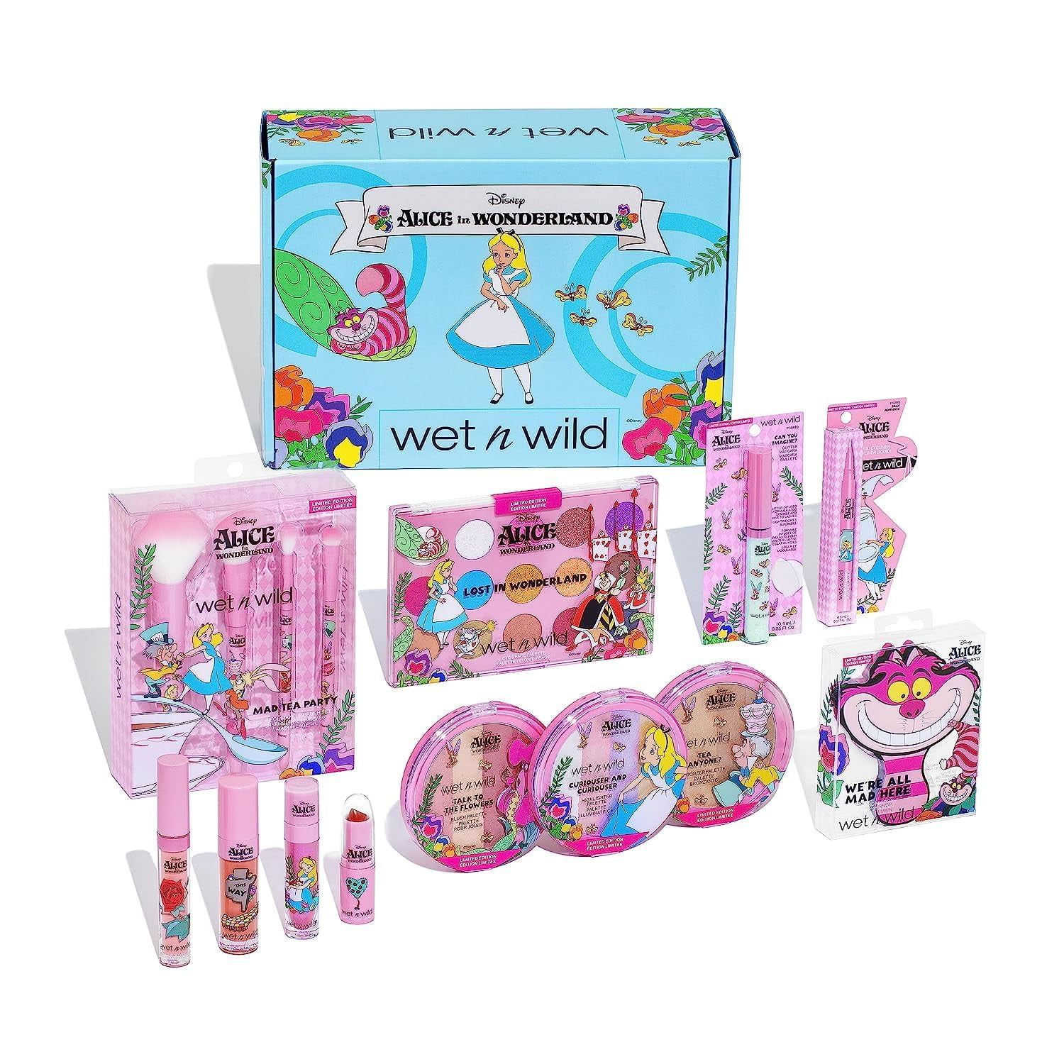 Wet N Wild Alice In Wonderland Limited Edition Makeup Set Eyeshadow Palettes, Brushes