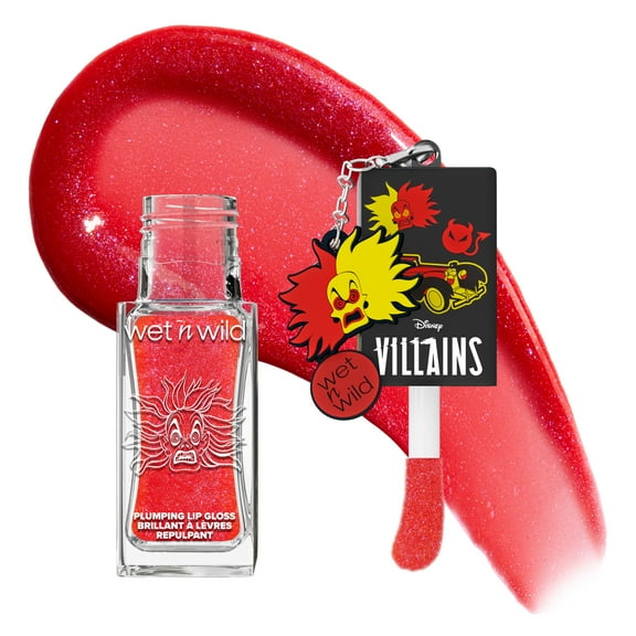 Wet n Wild Disney Villains Pick Your Vice, Cruella, Conditioning and Plumping Lip Gloss with Charms in Hell Hall