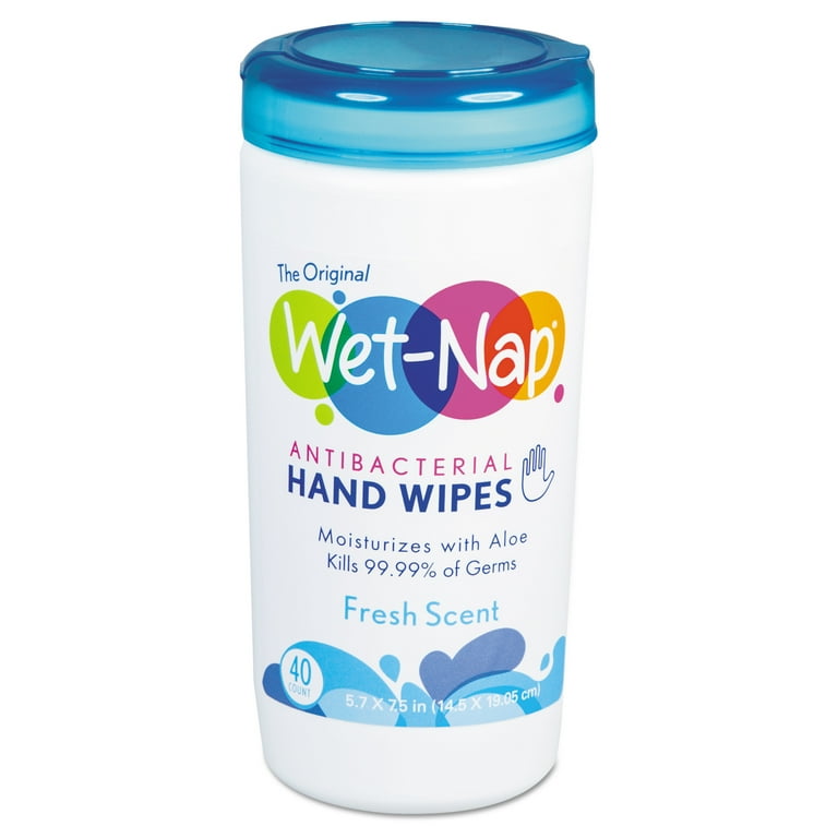 Wet Nap Antibacterial Hand Wipes 5 3 4 x 7 3 5 White Fresh