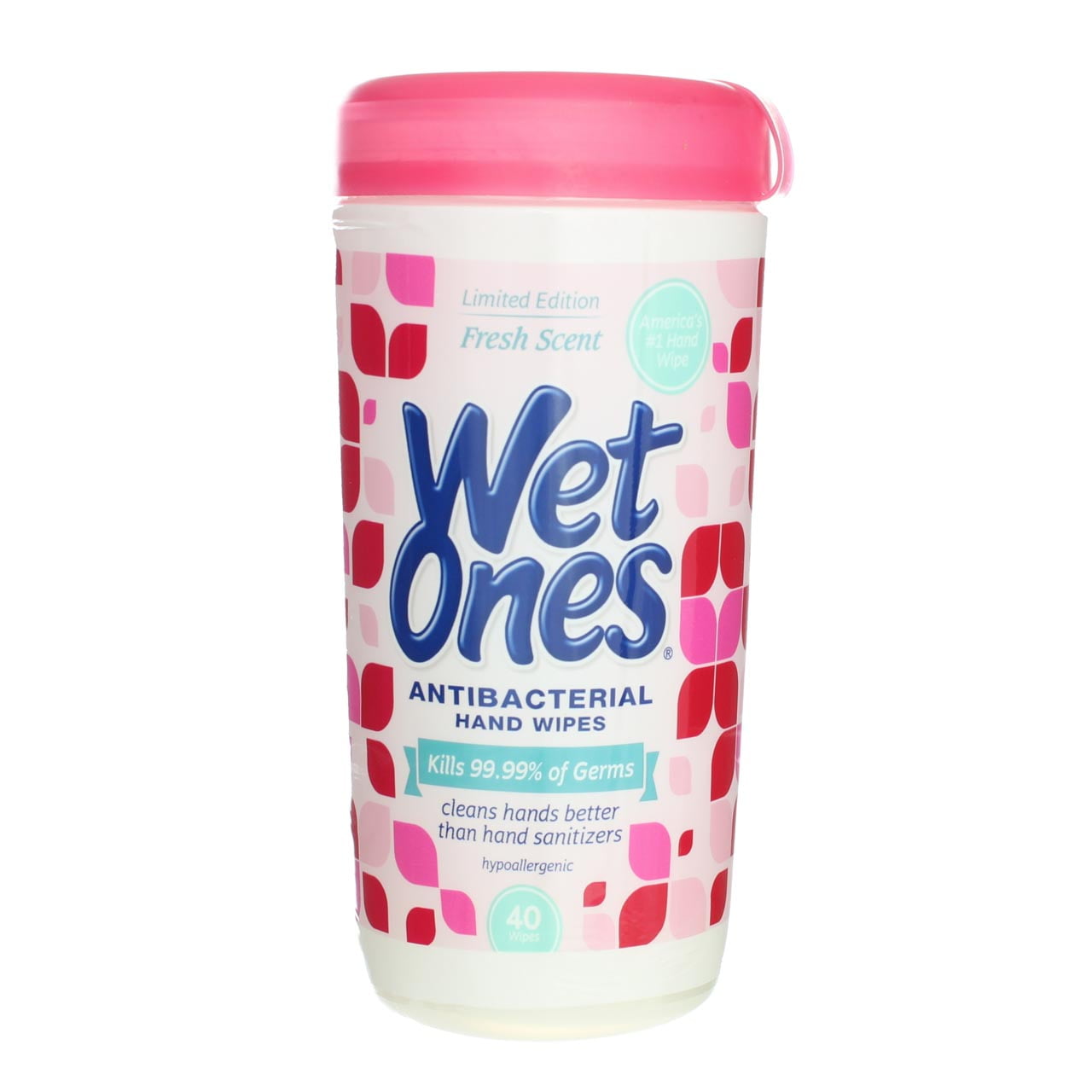 Wet Ones 04703 Antibacterial Moist Towelette Cloth 5.75 x 7.5 White  40-Dispenser (1 Pack) 