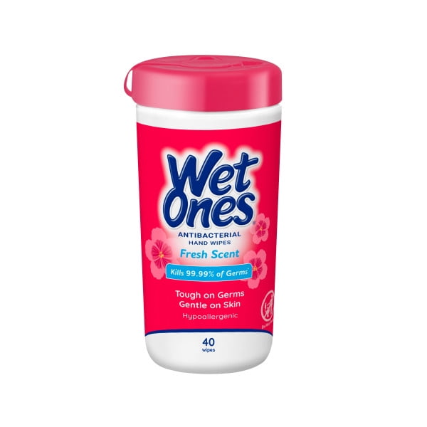 Wet Ones Antibacterial Fresh Scent Hand Wipes 40 Ct Canister