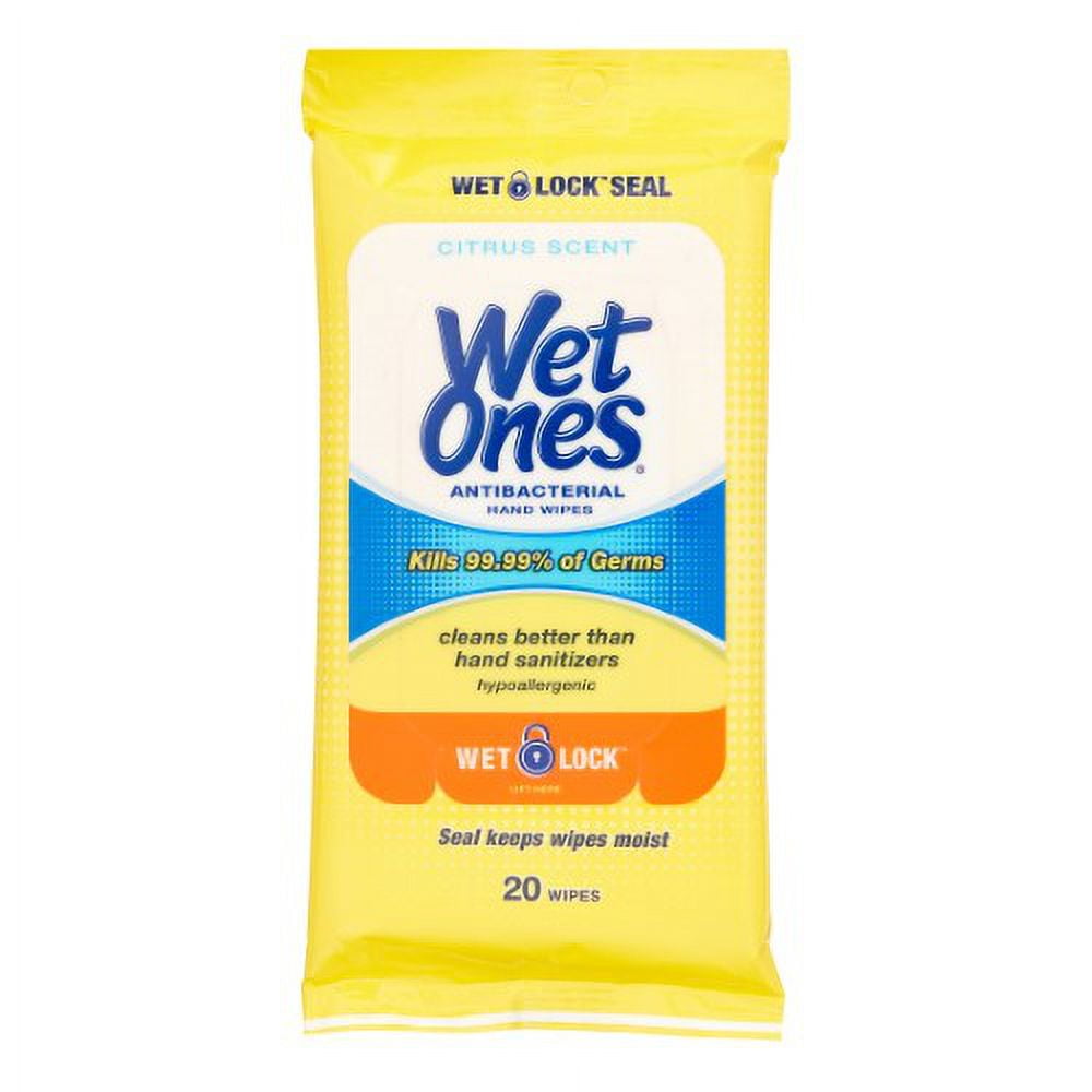 Wet Ones Antibacterial Hand Wipes, Individually Wrapped, Fresh Scent, 24 ct.