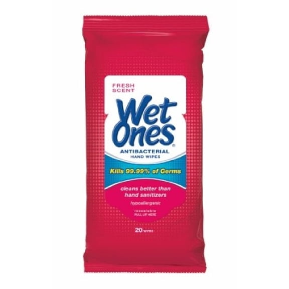 Wet Ones Antibacterial Hand Wipes (Pack of 2)