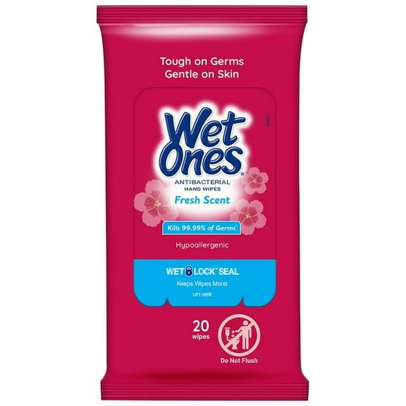 Wet Ones Antibacterial Hand Wipes Travel Pack Fresh 20.0 ea Pack of 2