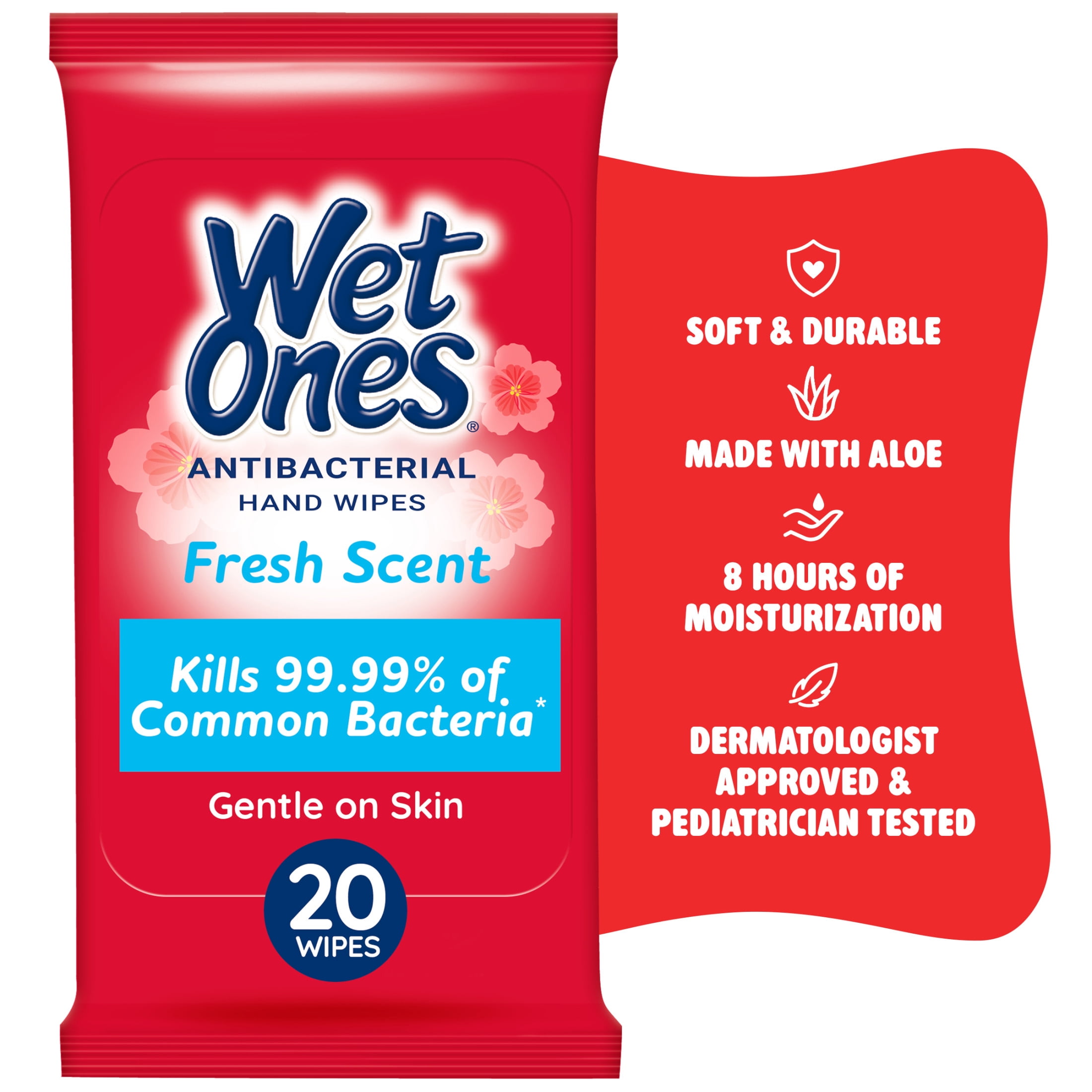 Wet Ones Antibacterial Hand Wipes Travel Pack — Fresh Scent 20 ct. (10 pack)