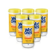 Wet Ones Antibacterial Hand Wipes, Tropical Splash Citrus, 40 Ct Canister 6 Pack, 240 Total Wipes