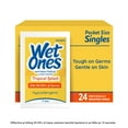thumbnail image 1 of Wet Ones Antibacterial Hand Wipes, Tropical Splash Citrus Scent, 24 Ct Individually Wrapped Wipes, 1 of 9
