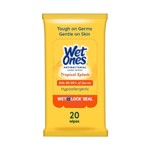 Wet Ones Antibacterial Tropical Splash Scent Hand Wipes 20 Ct Travel