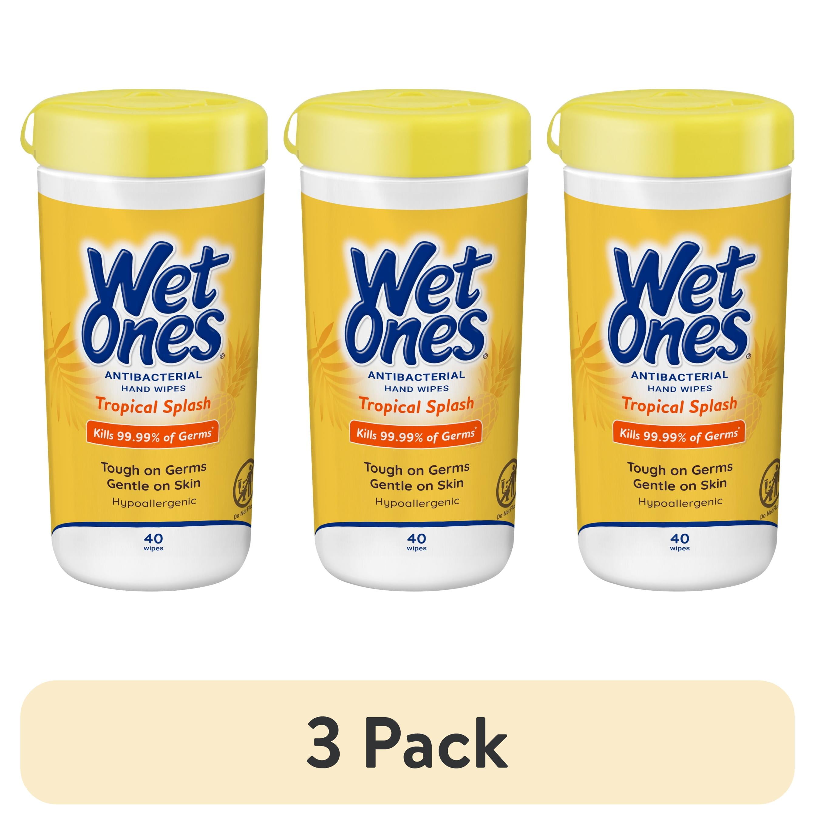 (3 pack) Wet Ones Antibacterial Tropical Splash Scent Hand Wipes 40 Ct