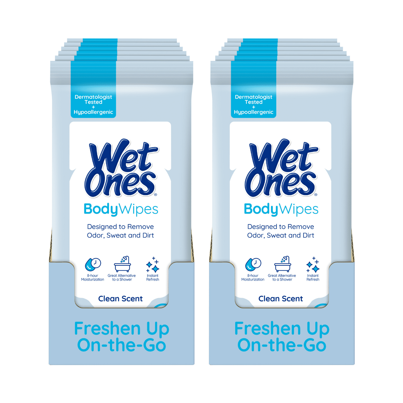 Wet Ones Body Wipes Clean Scent Body Cleansing Wipes, 28ct (6 pack) (Pack of 2)