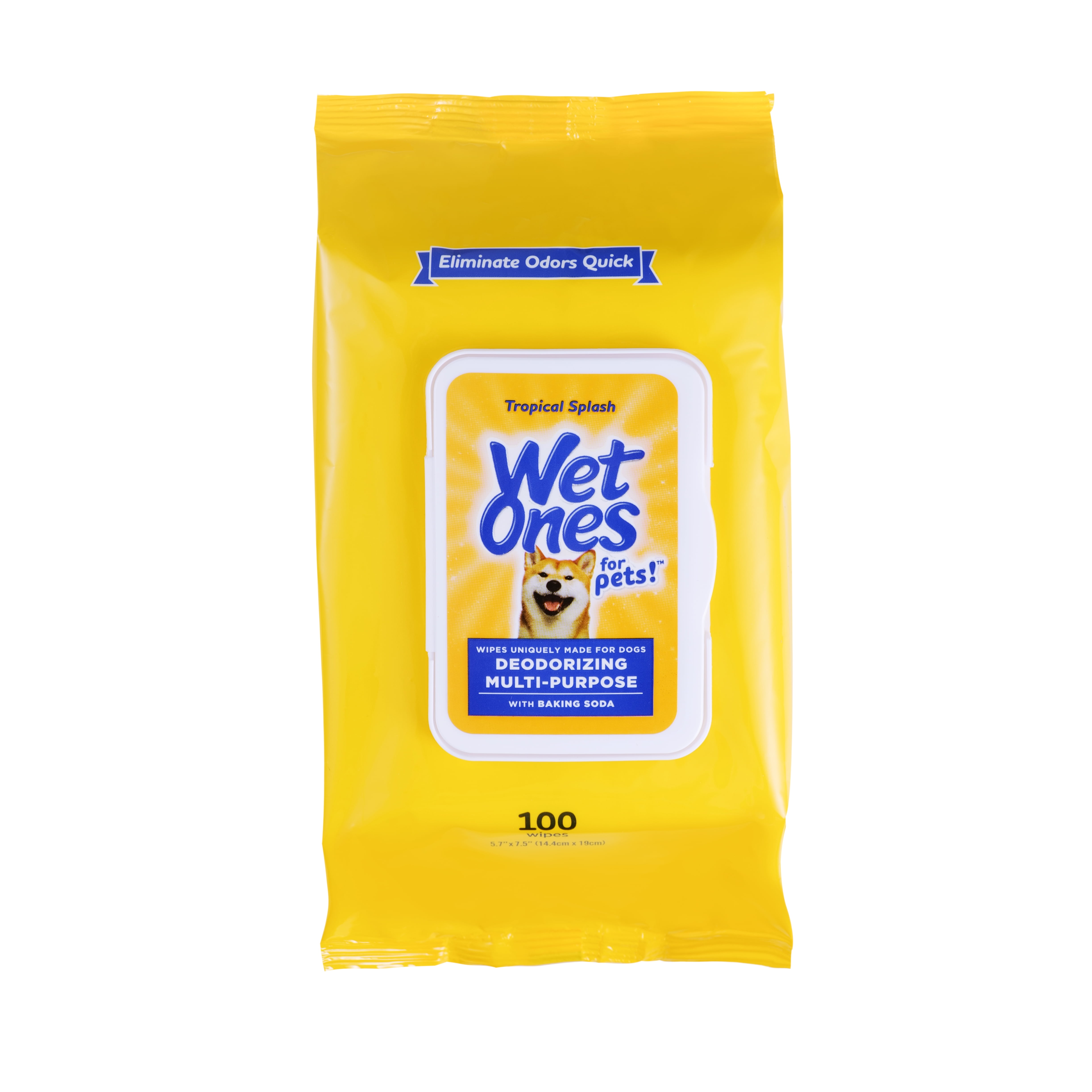 WET ONES Deodorizing Multi-Purpose Tropical Splash Scent Dog Wipes, 30  count 