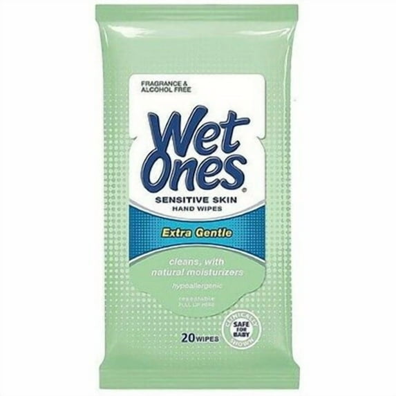 Wet Ones Hand Wipes Sensitive Travel Pack - 20 Count (Pack of 3)