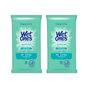 Wet Ones Hand Wipes Travel Pack, Sensitive Skin, 20ct (Pack of 2)