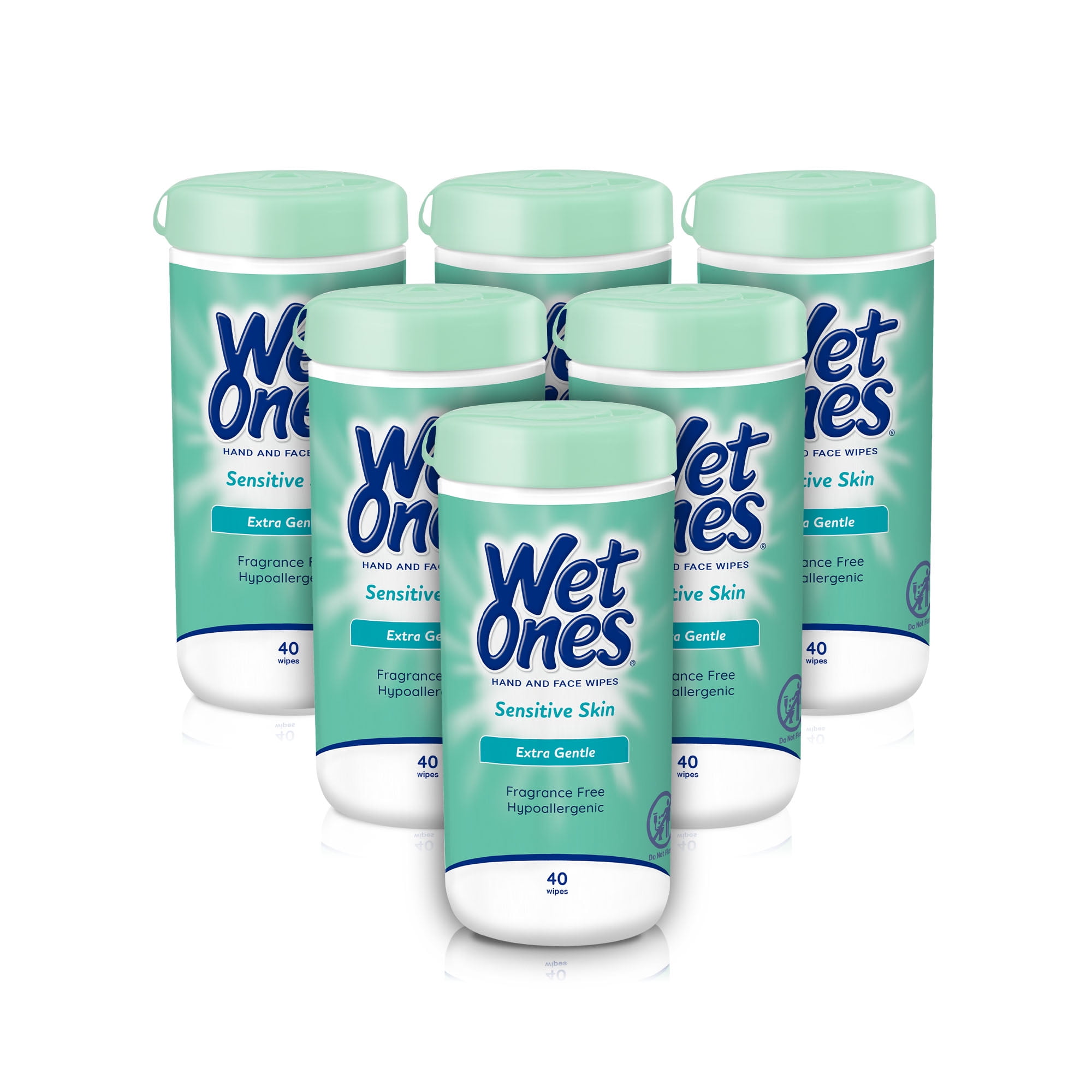 Wet Ones Hand and Face Wipes Canister — Sensitive Skin, 40 ct. Canister