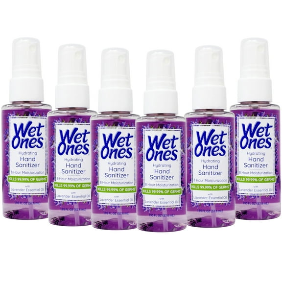 Wet Ones Hydrating Hand Sanitizer Mist, Lavender Scent, Travel Size, 1.95 oz - Pack of 6