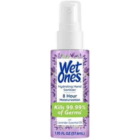 Wet Ones Hydrating Hand Sanitizer Spray, Lavender Scent, Travel Size, Adults & Kids, 1.95 fl oz