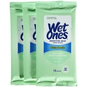 Wet Ones Moist Towelette For Sensitive Skin, Travel Pack, 15-Count