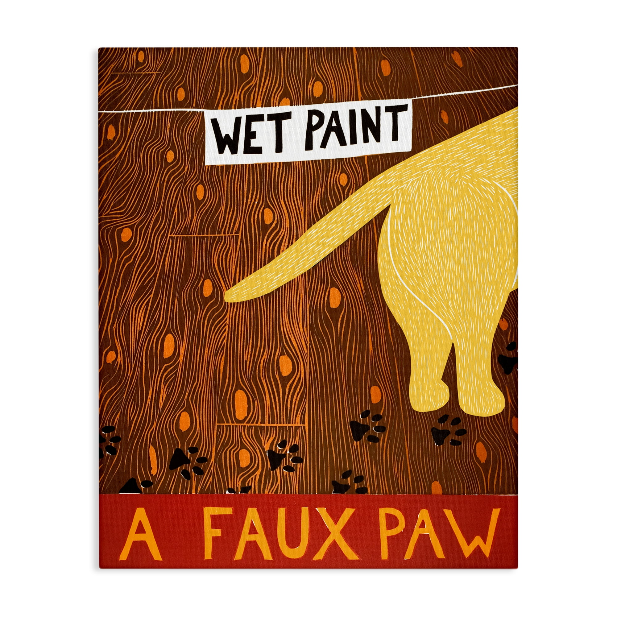 Wet Paint Faux Paw Canvas Wall Art, design by Stephen Huneck