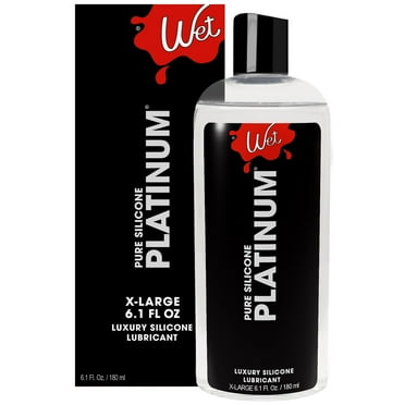 Wet Platinum Silicone-Based Lube, Ultra Long Lasting Premium Personal Lubricant, 6.1 fl oz