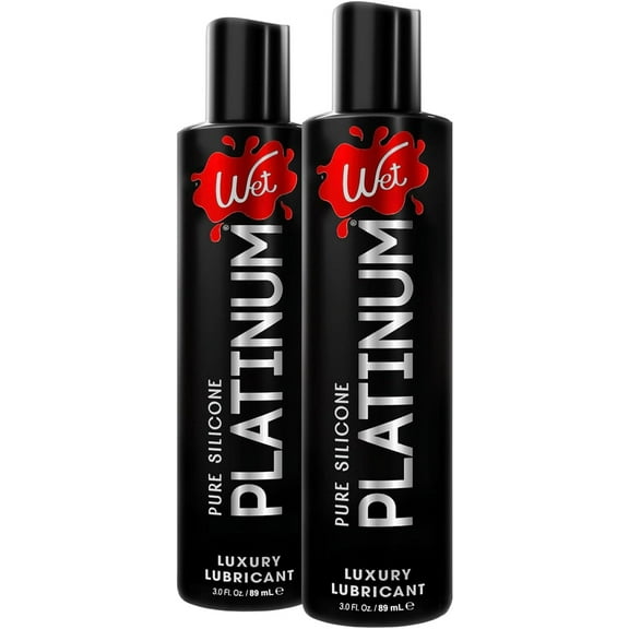 Wet Platinum Silicone-Based Lube, Ultra Long Lasting Premium Personal Lubricant, 3.0 fl oz (2-pack)