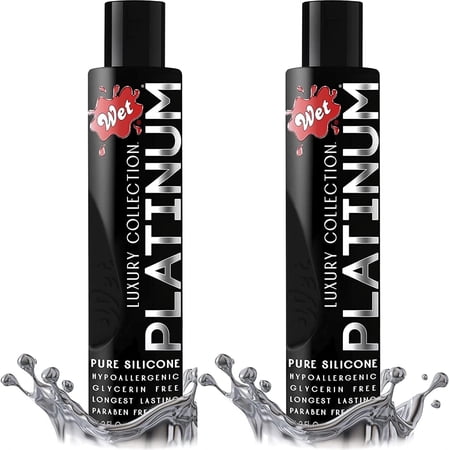 Wet Platinum Silicone-Based Lube, Ultra Long Lasting Premium Personal Lubricant, 3.0 fl oz (2-pack)