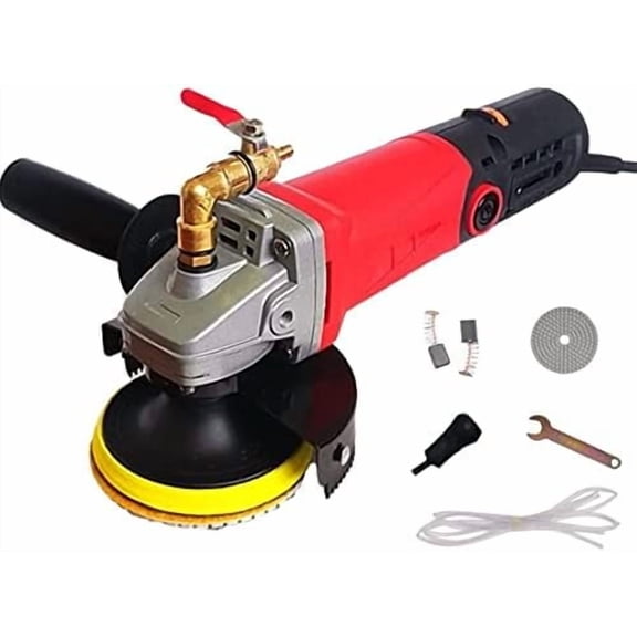 Wet Polisher with 4'' Diamond Polishing Pad Tools Kit, Variable Speeds, 860W/110V Wet Buffer, Low-noise Buffing Machine for Concrete / Stone Countertop, Floor Surface, Marble, Ceramic Tile