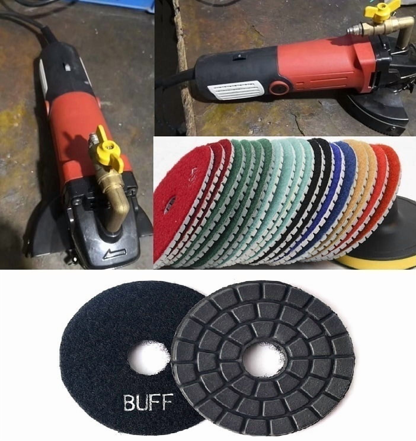 Wet Polisher and 19pcs stone concrete granite marble TILE FLOOR diamond polishing pad buffer