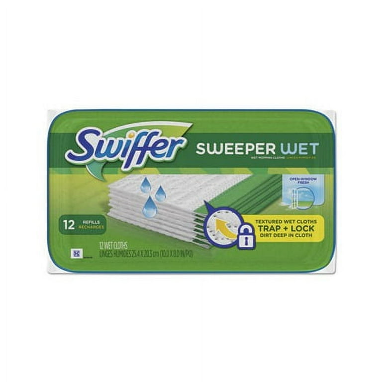 Wet Refill Cloths, 10 x 8, Open Window Fresh, Cloth, White, 12/Tub Wet Refill Cloths, 10 x 8, Open Window Fresh, Cloth, White, 12/Tub