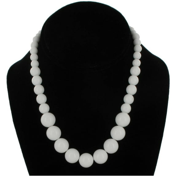 Wet Seal White Graduated Lucite Beaded Close-Fitting Choker Necklace 16" Ladies Adult Female Women
