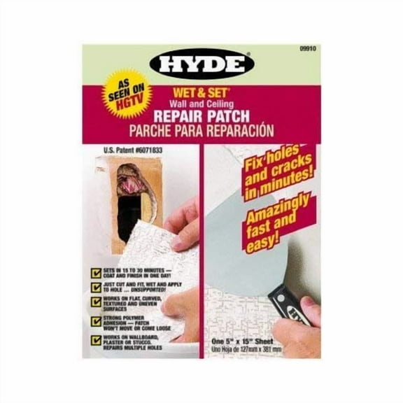 AMMEX Wet & Set Wall & Ceiling Repair Patch - Drywall Repair - Multicolor