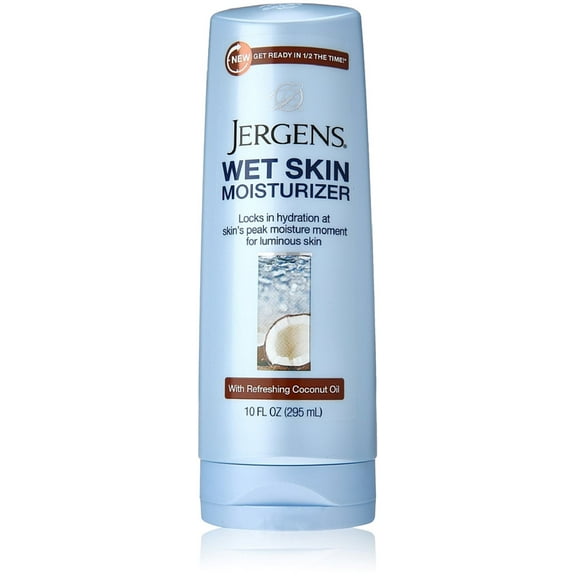 Wet Skin Moisturizer, White Refreshing Coconut Oil 10 oz (Pack of 4)